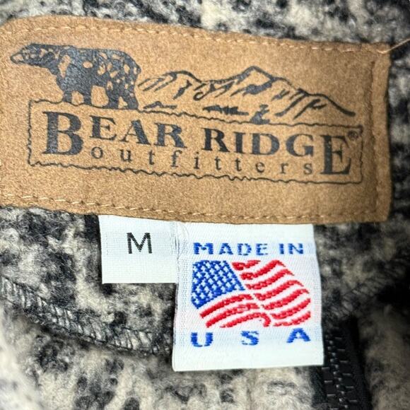Bear Ridge Outfitters Fleece Full Zip USA Made Horse Mens Jacket Vintage sz M - Picture 16 of 16